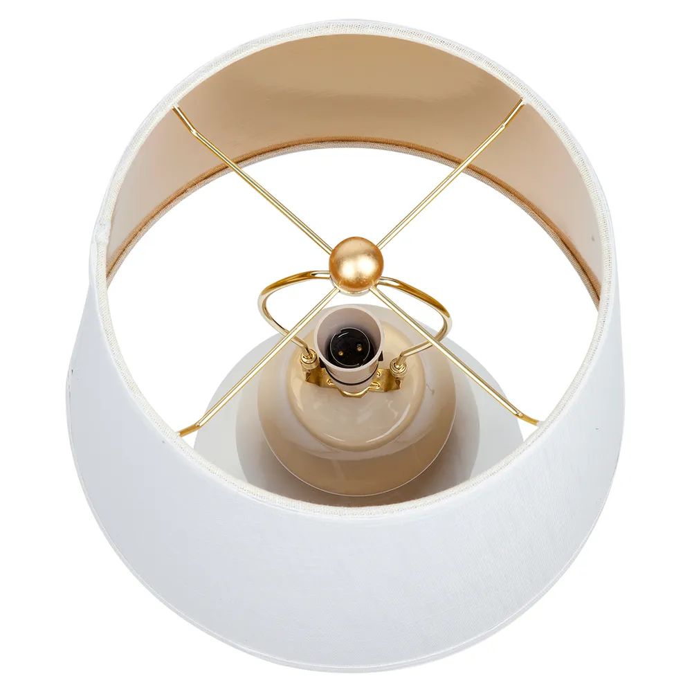 Cafe Lighting BALDWIN - White & Gold Ceramic Table Lamp-Cafe Lighting-Ozlighting.com.au