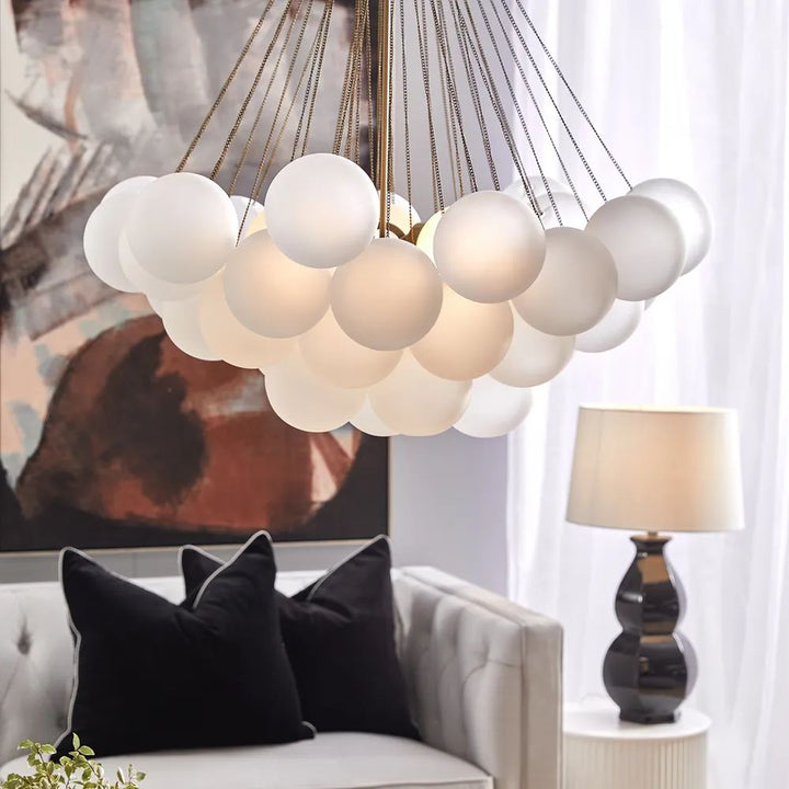 Cafe Lighting CLOUD - 3 Light Medium/Large Glass Opal Ball Cloud Cluster Pendant-Cafe Lighting-Ozlighting.com.au