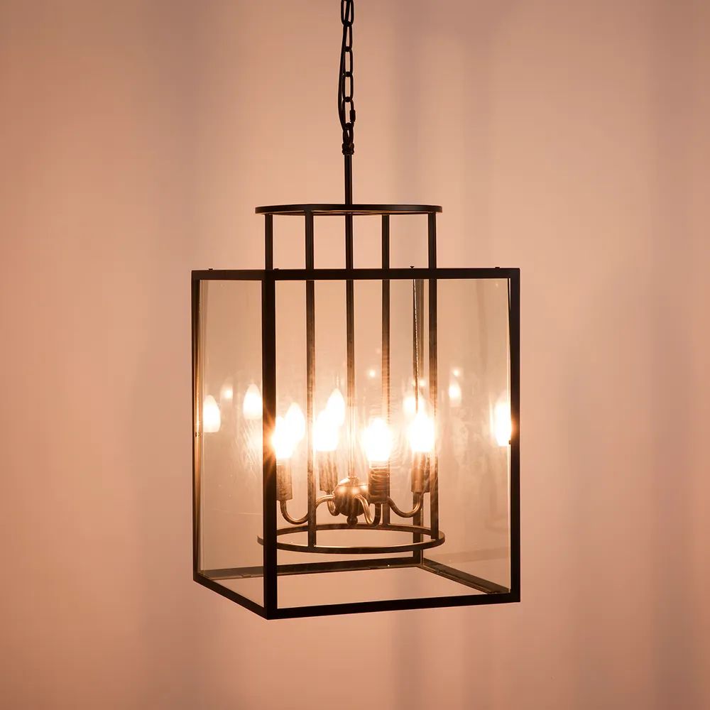 Cafe Lighting CONCORD - 2/4 Light Small/Large Metal Cage Lantern Pendant-Cafe Lighting-Ozlighting.com.au