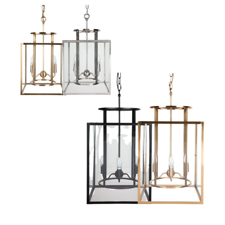 Cafe Lighting CONCORD - 2/4 Light Small/Large Metal Cage Lantern Pendant-Cafe Lighting-Ozlighting.com.au