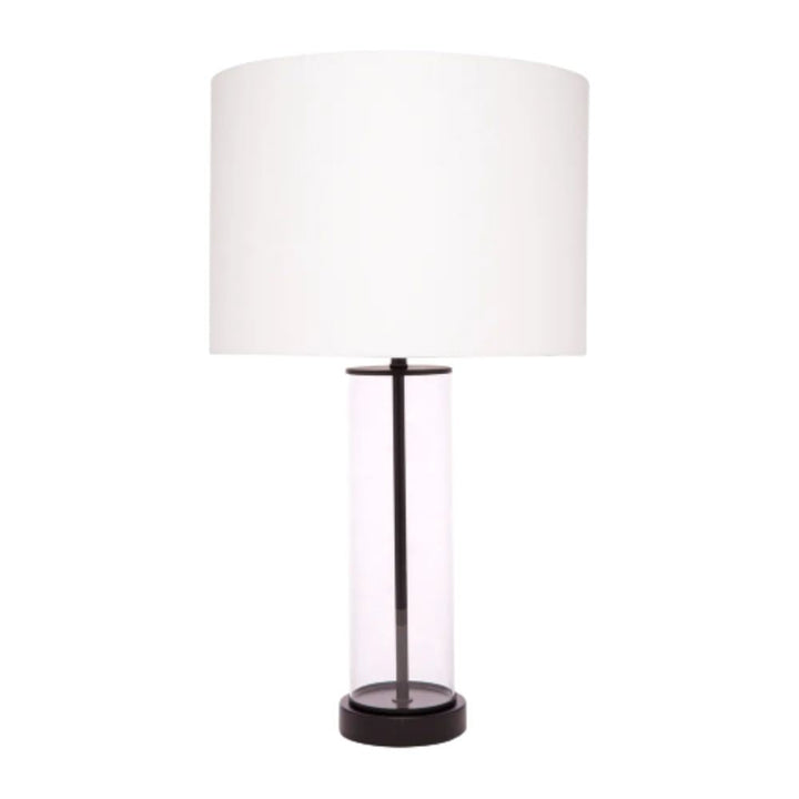 Cafe Lighting EAST SIDE - Cylindrical Clear Glass Table Lamp-Cafe Lighting-Ozlighting.com.au