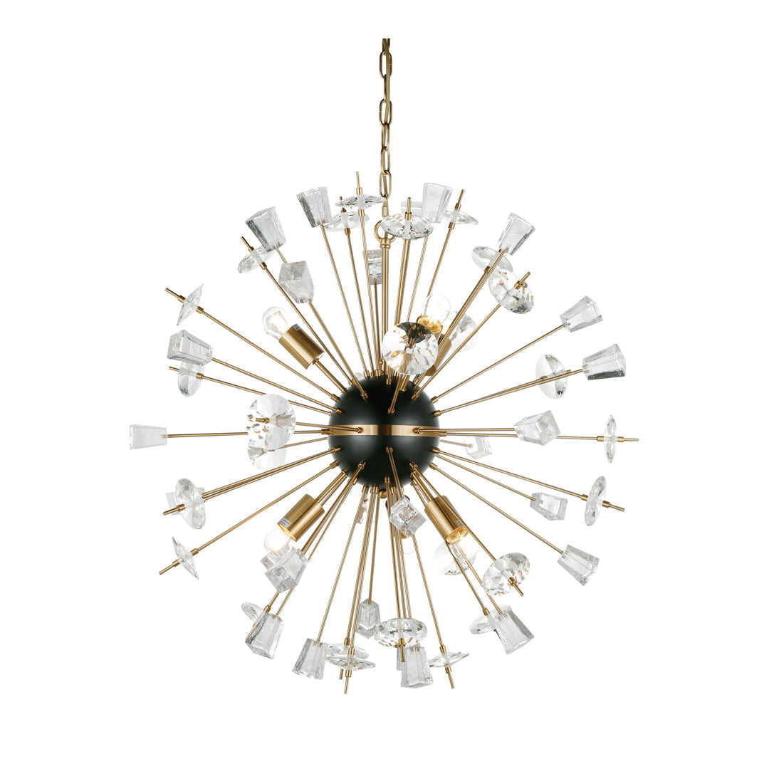 Cafe Lighting HUDSON - 6 Light 81cm Round Rod With Glass Tips Firework Ball Pendant-Cafe Lighting-Ozlighting.com.au