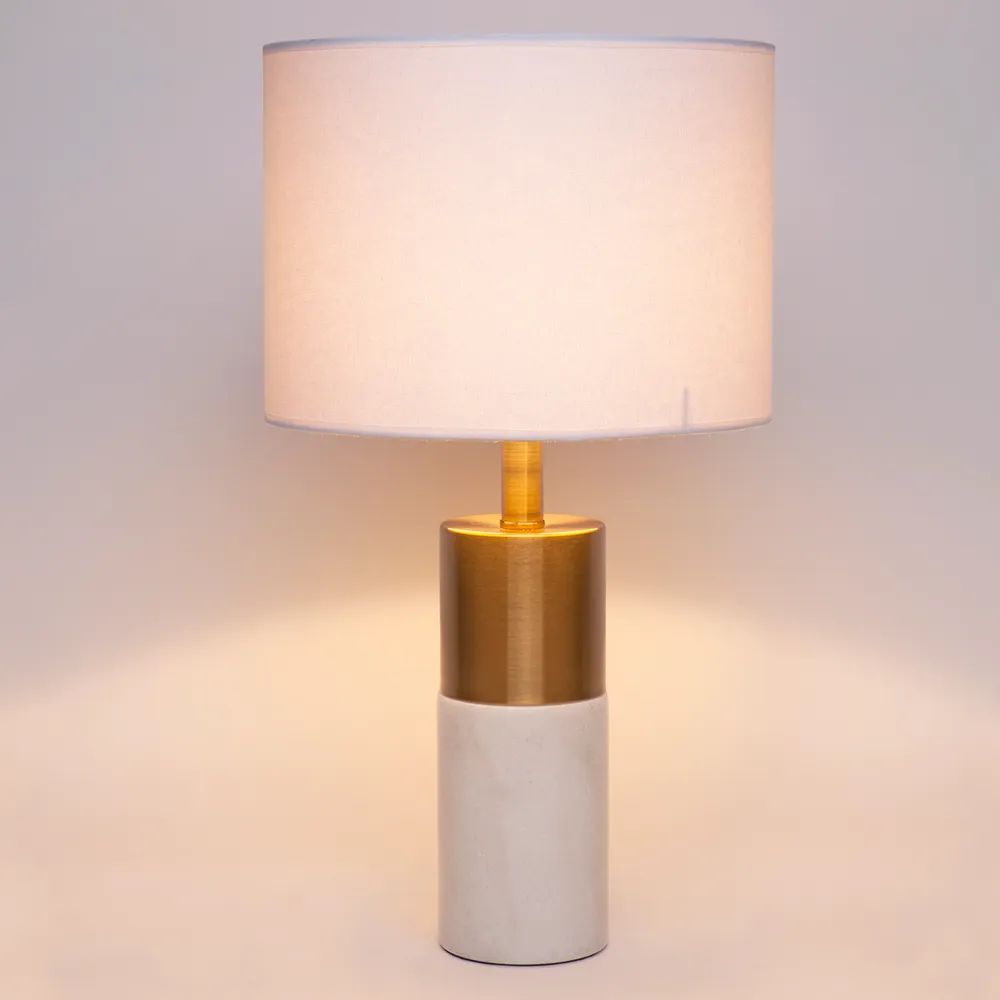 Cafe Lighting LANE - White Marble And Metal Table Lamp-Cafe Lighting-Ozlighting.com.au