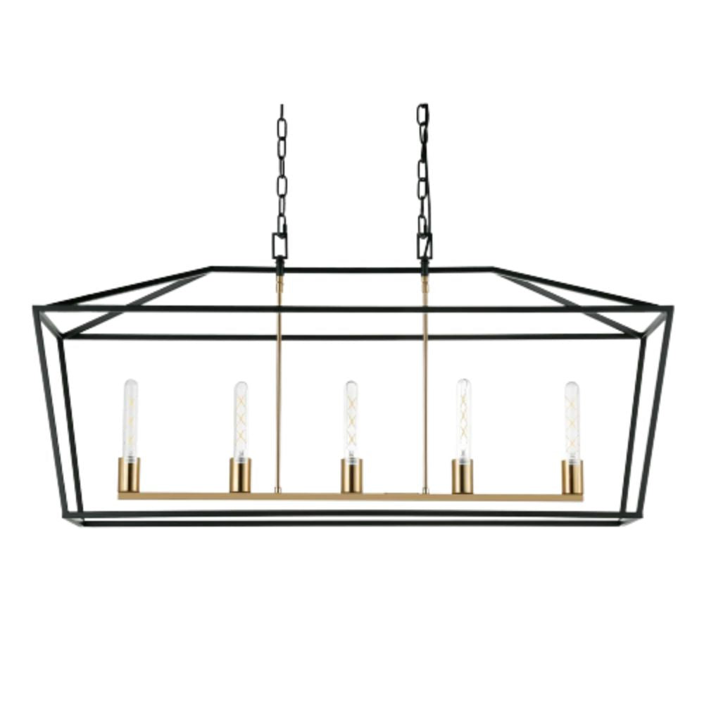 Cafe Lighting LE MANS - 5 Light Medium/Large Cage Lantern Pendant-Cafe Lighting-Ozlighting.com.au