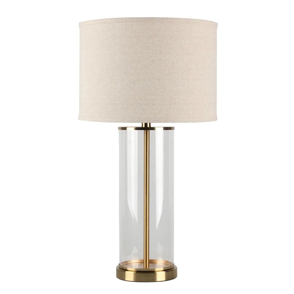 Cafe Lighting LEFT BANK - Cylindrical Clear Glass Table Lamp-Cafe Lighting-Ozlighting.com.au