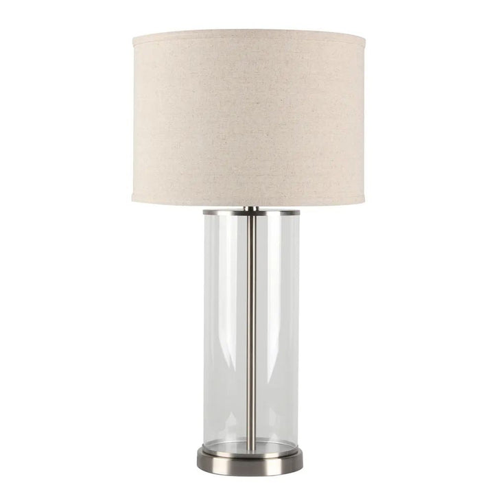 Cafe Lighting LEFT BANK - Cylindrical Clear Glass Table Lamp-Cafe Lighting-Ozlighting.com.au