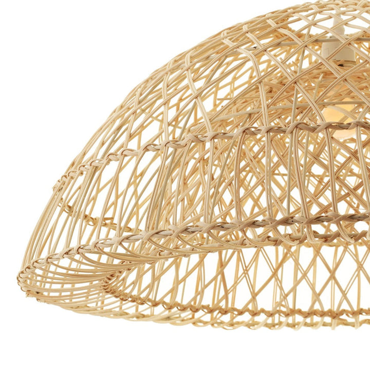 Cafe Lighting LONGPORT - 70cm Dome Rattan Pendant-Cafe Lighting-Ozlighting.com.au