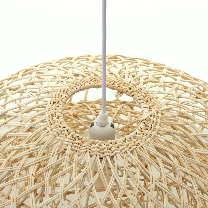 Cafe Lighting LONGPORT - 70cm Dome Rattan Pendant-Cafe Lighting-Ozlighting.com.au