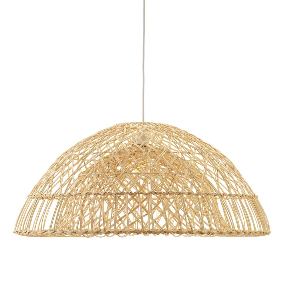 Cafe Lighting LONGPORT - 70cm Dome Rattan Pendant-Cafe Lighting-Ozlighting.com.au