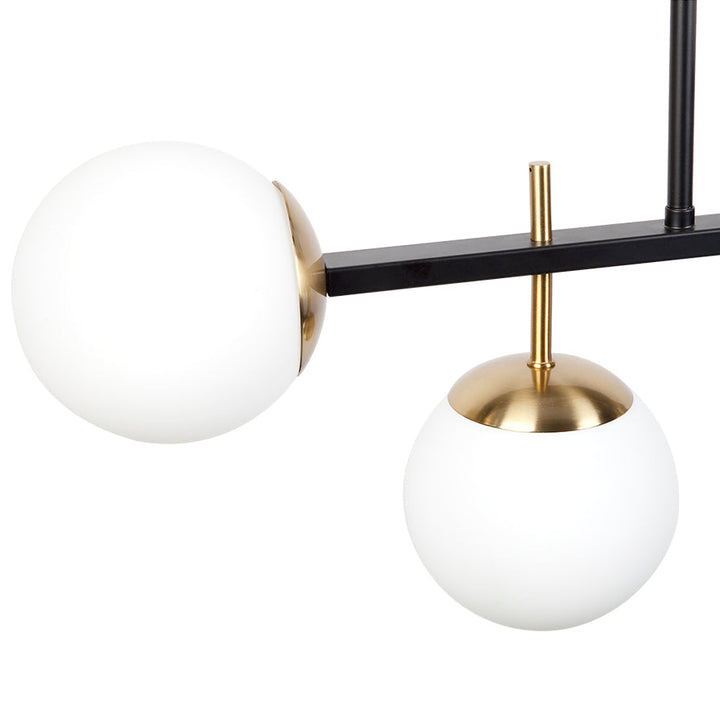 Cafe Lighting MADDOX - 5 Light Linear Bar Cluster Opal Glass Ball Pendant-Cafe Lighting-Ozlighting.com.au