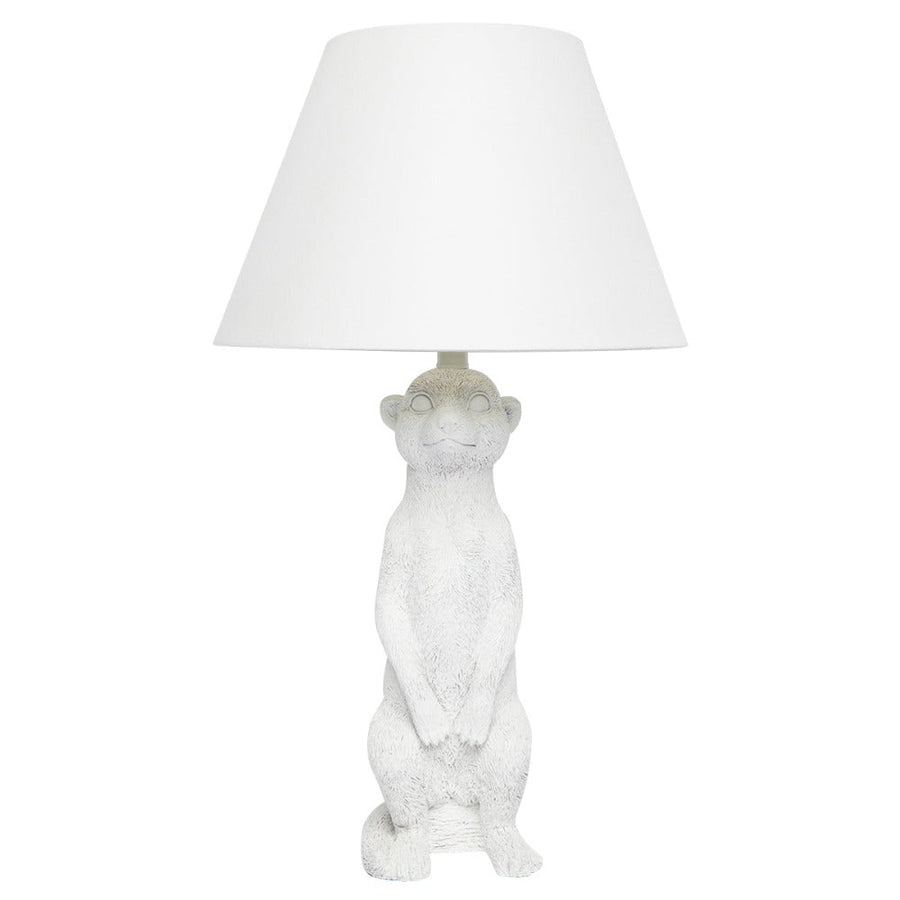 Cafe Lighting MEERKAT - Painted White Resin Meerkat Table Lamp-Cafe Lighting-Ozlighting.com.au