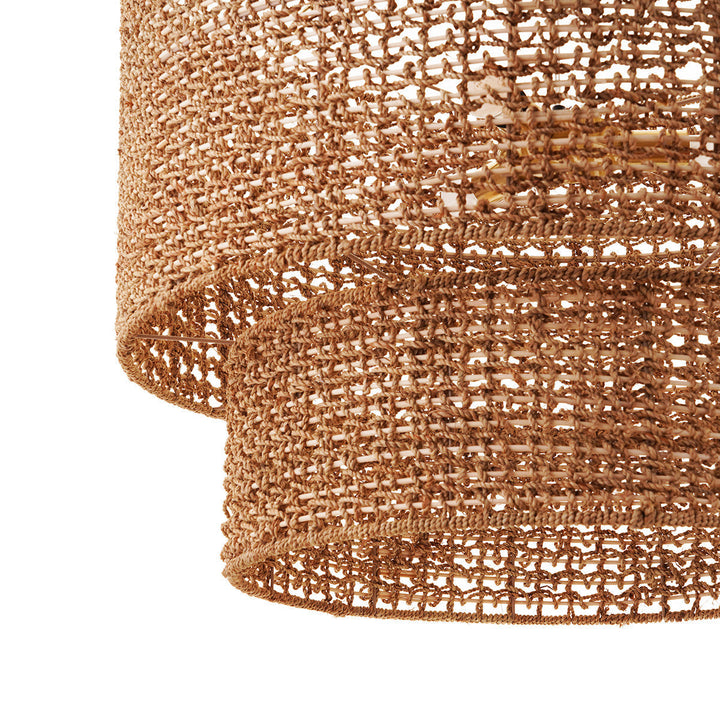 Cafe Lighting NAVARRE - 81cm Two-Tier Rattan Pendant-Cafe Lighting-Ozlighting.com.au