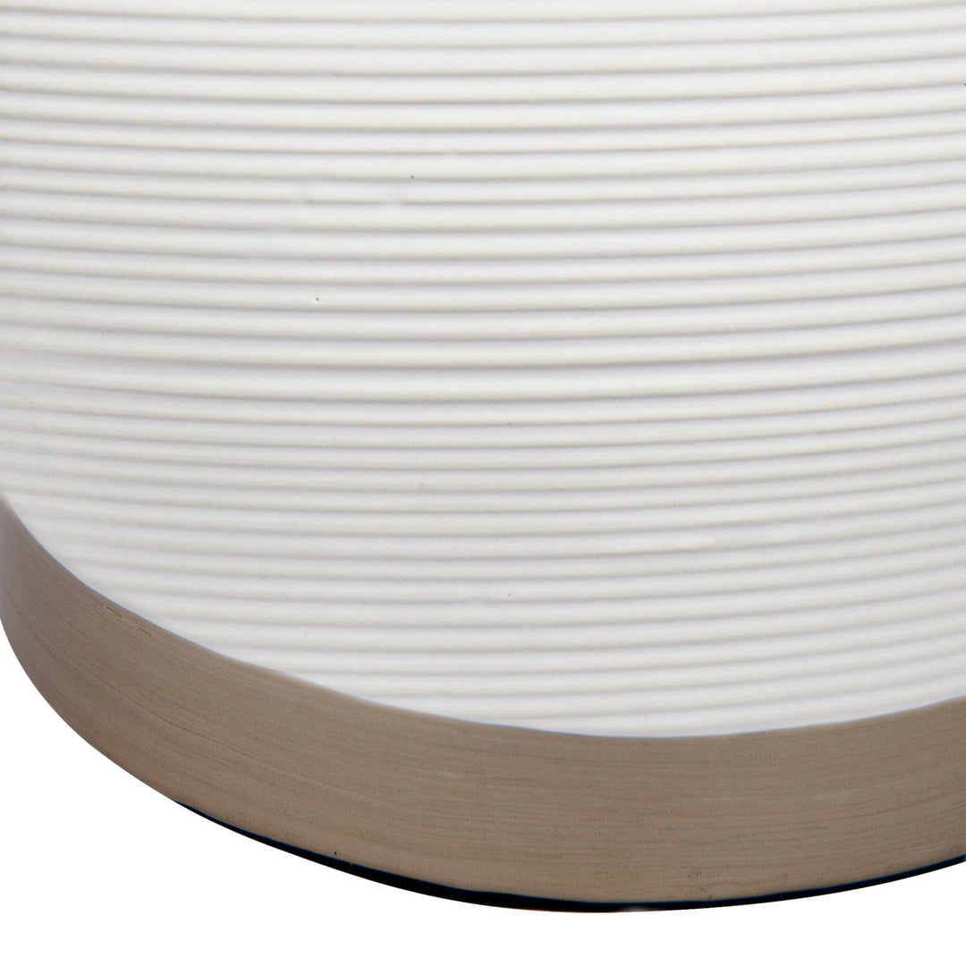 Cafe Lighting OMAHA - Patterned Ceramic Matt White Table Lamp-Cafe Lighting-Ozlighting.com.au