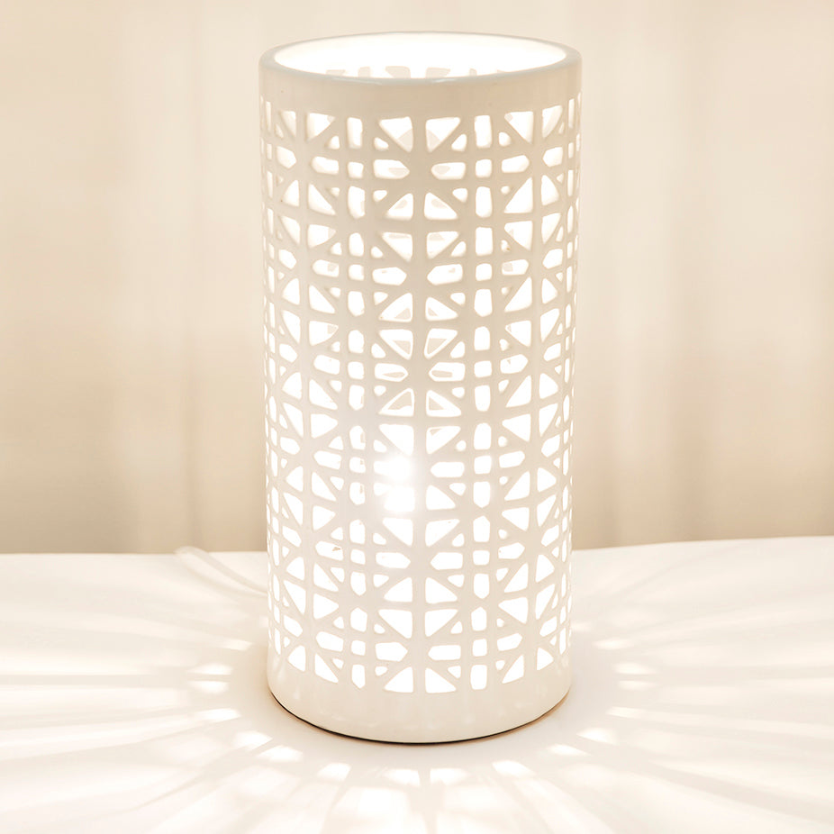 Cafe Lighting OPRAH - Matt White Ceramic Table Lamp-Cafe Lighting-Ozlighting.com.au