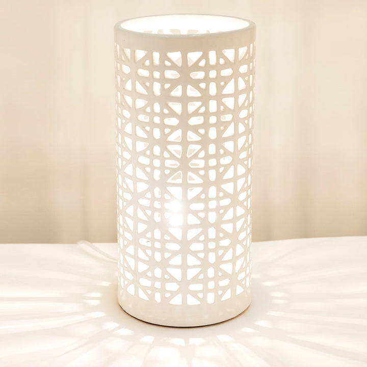 Cafe Lighting OPRAH - Matt White Ceramic Table Lamp-Cafe Lighting-Ozlighting.com.au