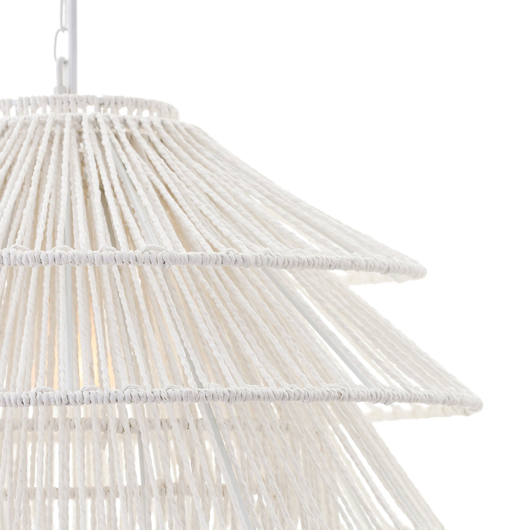 Cafe Lighting SOLANA - 1 Light White Rope Pendant-Cafe Lighting-Ozlighting.com.au