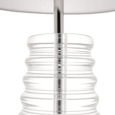 Cafe Lighting TAMARA - Tapered Ribbed Clear Crystal Glass Table Lamp-Cafe Lighting-Ozlighting.com.au