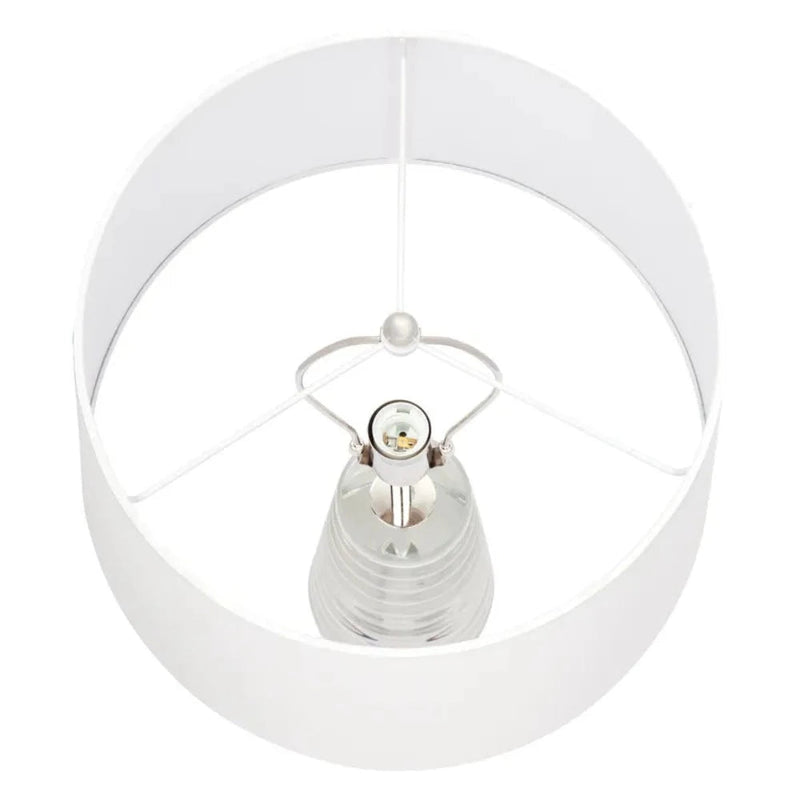 Cafe Lighting TAMARA - Tapered Ribbed Clear Crystal Glass Table Lamp-Cafe Lighting-Ozlighting.com.au