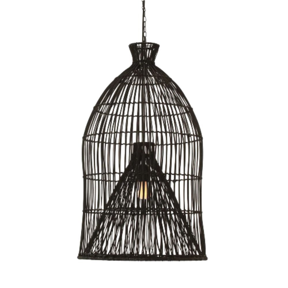 Cafe Lighting VENTURA - 1 Light Rattan Bell Pendant-Cafe Lighting-Ozlighting.com.au