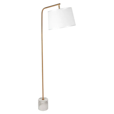 Cafe Lighting WAVERLY - White Marble And Metal Floor Lamp-Cafe Lighting-Ozlighting.com.au