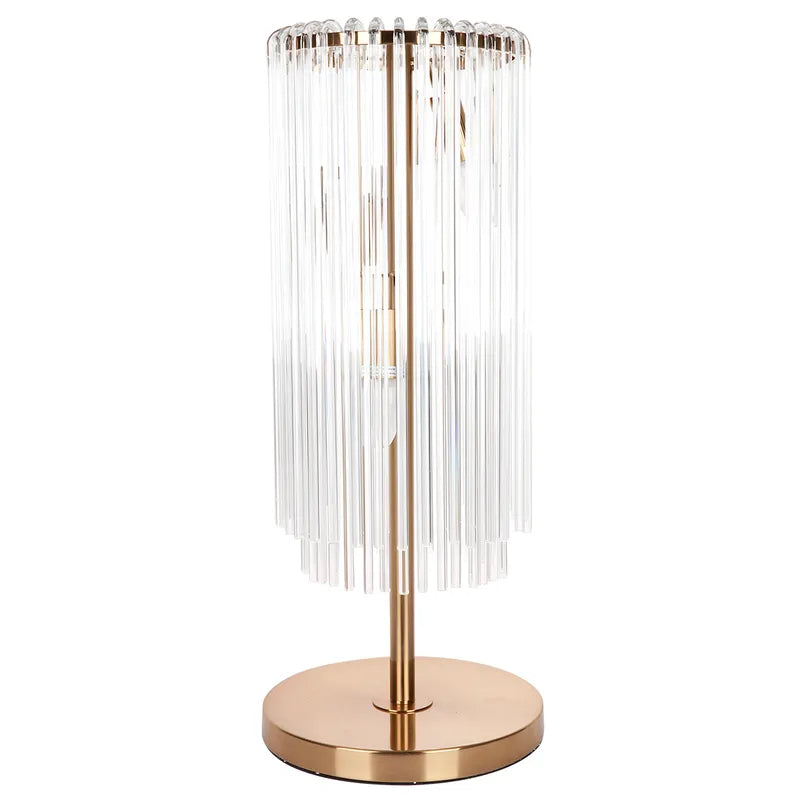 Cafe Lighting ZARA - 3 Light Clear Glass Rods Table Lamp-Cafe Lighting-Ozlighting.com.au