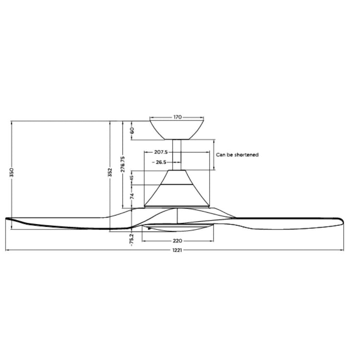 Calibo CLOUDFAN-48 - 3 Blade 1220mm 48" DC Ceiling Fan With Tri-Colour Light-Calibo-Ozlighting.com.au