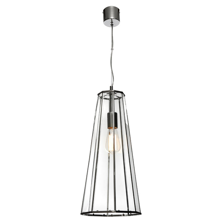 Cougar ZARA - 1 Light Metal and Clear Glass Cone Pendant-Cougar Lighting-Ozlighting.com.au