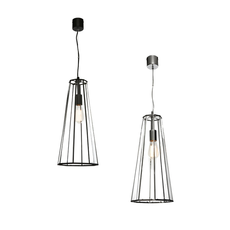 Cougar ZARA - 1 Light Metal and Clear Glass Cone Pendant-Cougar Lighting-Ozlighting.com.au