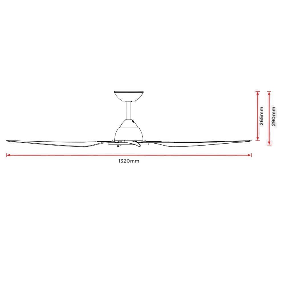 Deka RONDO-52-REMOTE - 52" 1320mm 4 Blade AC Ceiling Fan With Light And Remote-DEKA-Ozlighting.com.au