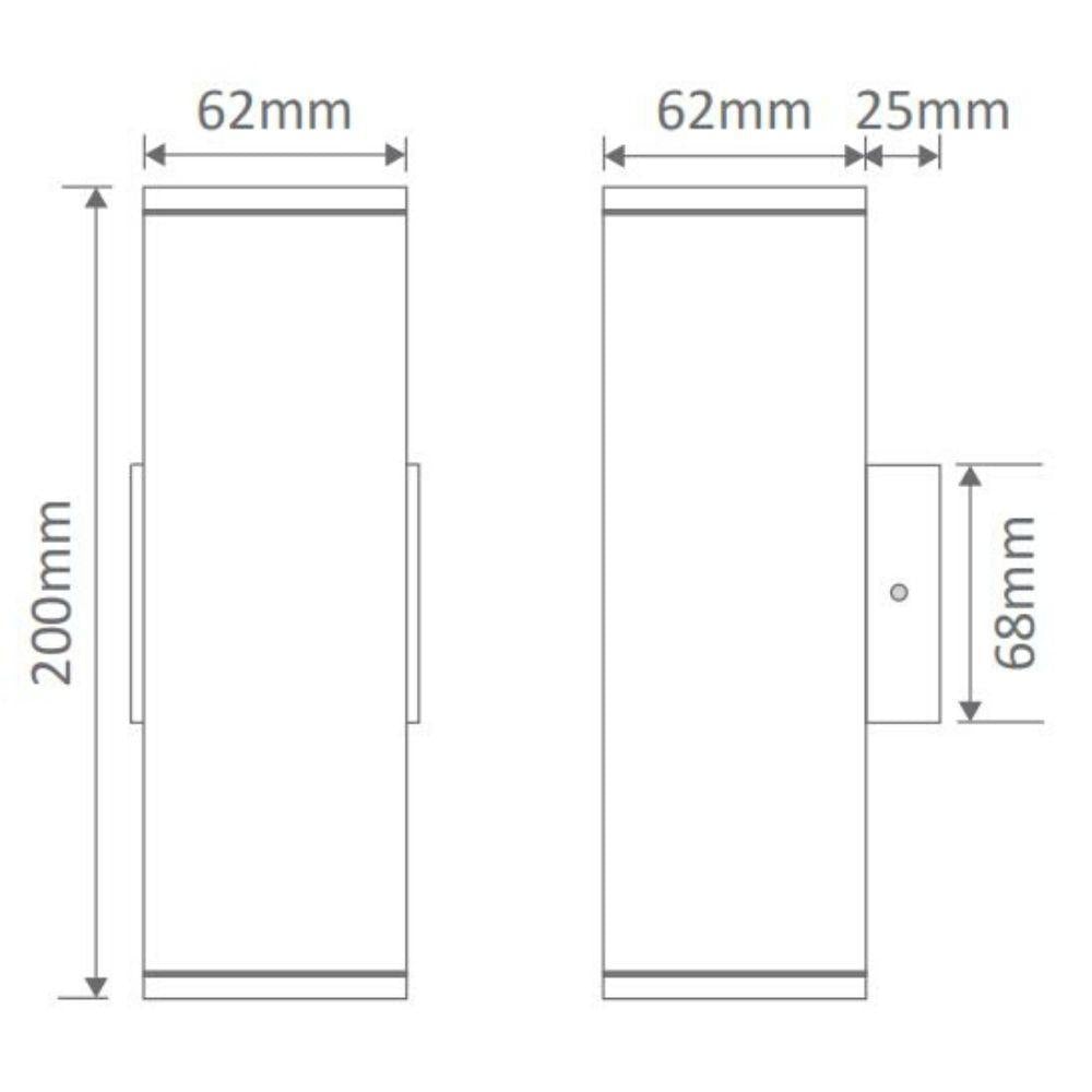 Domus ALPHA-2 - 2xGU10 Exterior Up/Down Wall Light IP65-Domus Lighting-Ozlighting.com.au