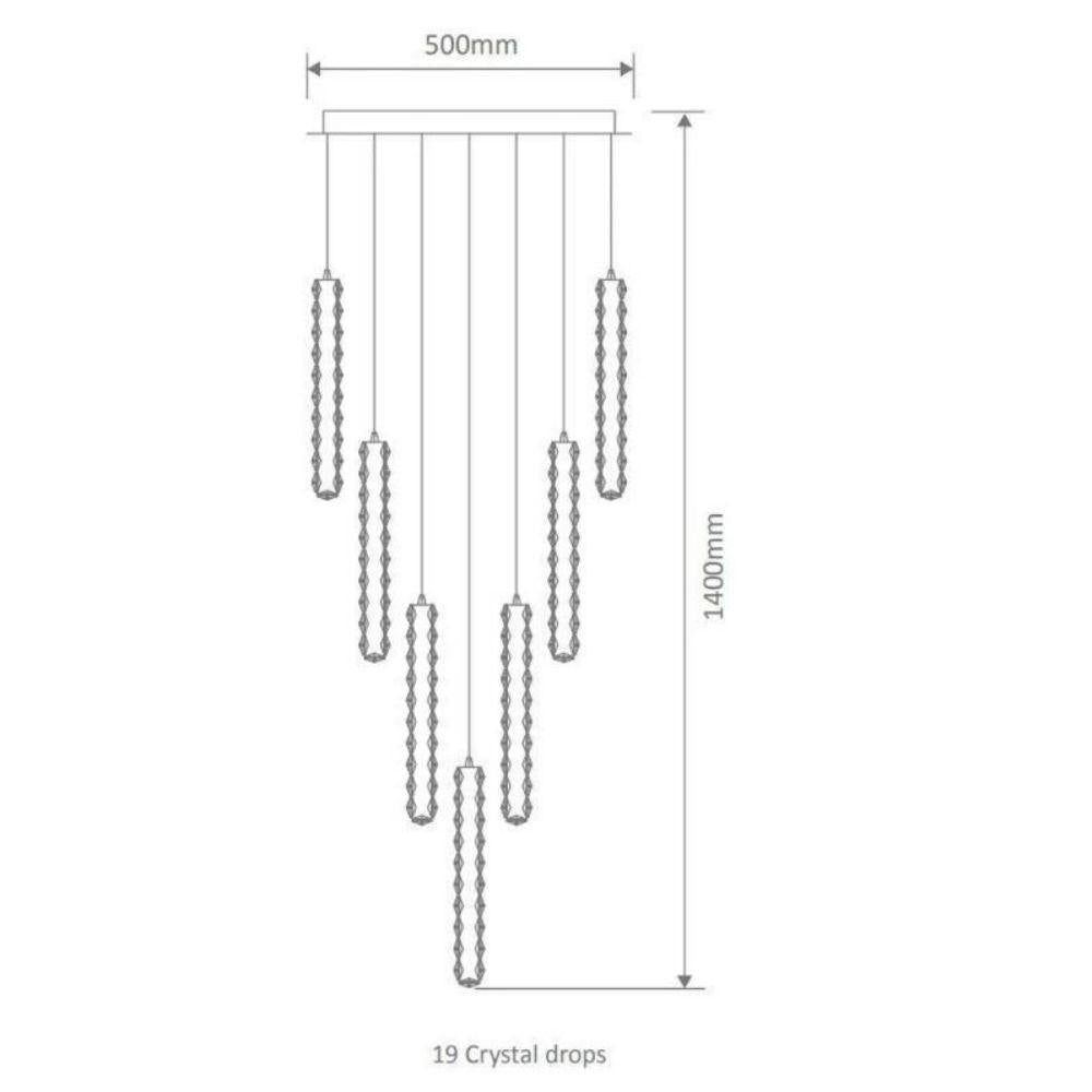 Domus ARCTIC - 76W/160W LED 500mm/800mm Crystal Pendant - 5000K-Domus Lighting-Ozlighting.com.au