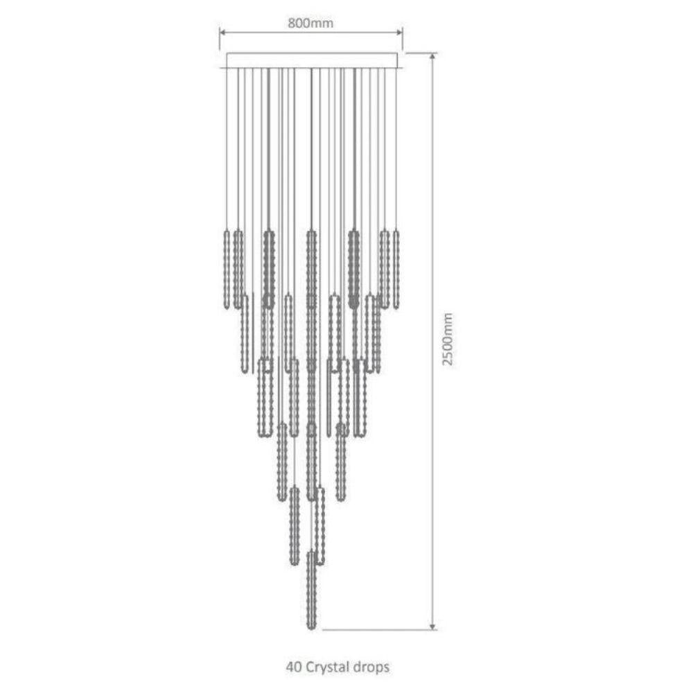 Domus ARCTIC - 76W/160W LED 500mm/800mm Crystal Pendant - 5000K-Domus Lighting-Ozlighting.com.au