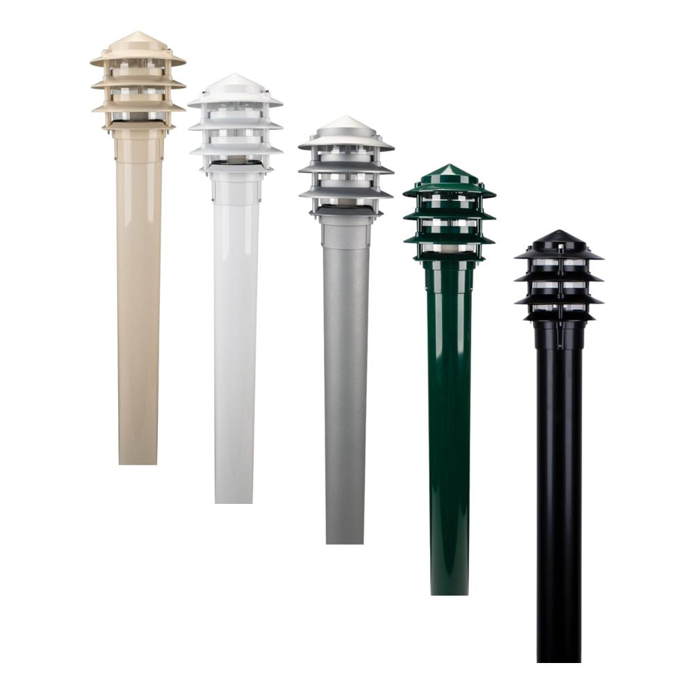 Domus BL-100-1M-KIT - Three Tier Bollard Head 1M Kit Garden Light Powder Coated Finish-Domus Lighting-Ozlighting.com.au