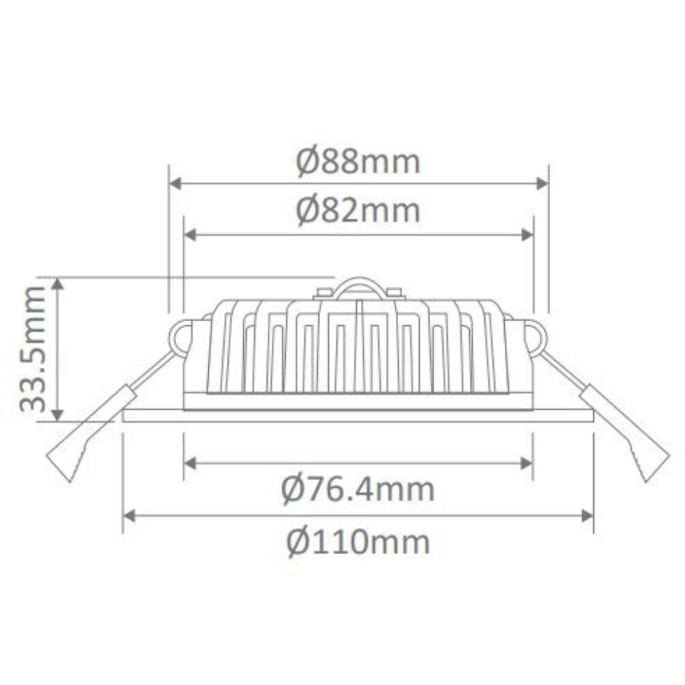 Domus BLISS-10 - 10W LED Tri-Colour Dimmable Flat Face Downlight IP54-Domus Lighting-Ozlighting.com.au