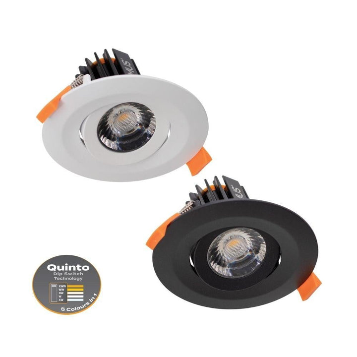 Domus CELL-13-5CCT-T90 - 13W LED 5-CCT Switchable Dimmable T90 Tiltable Downlight-Domus Lighting-Ozlighting.com.au