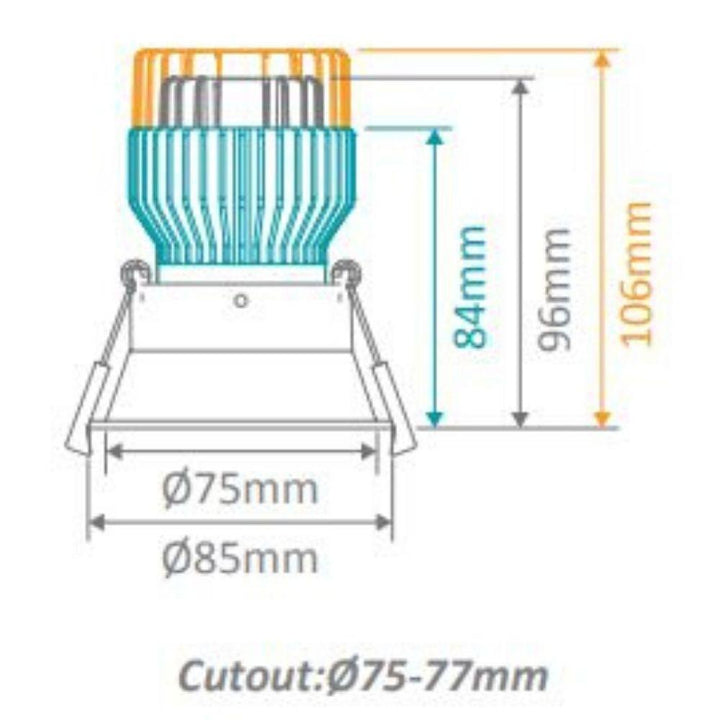 Domus CELL-D75 - Mini Deepset D75 Downlight Frame To Suit CELL Downlight Module Series-Domus Lighting-Ozlighting.com.au