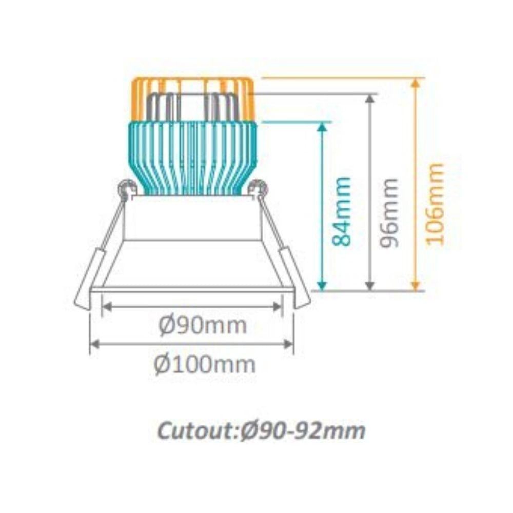 Domus CELL-D90 - Deepset D90 Downlight Frame To Suit CELL Downlight Module Series-Domus Lighting-Ozlighting.com.au