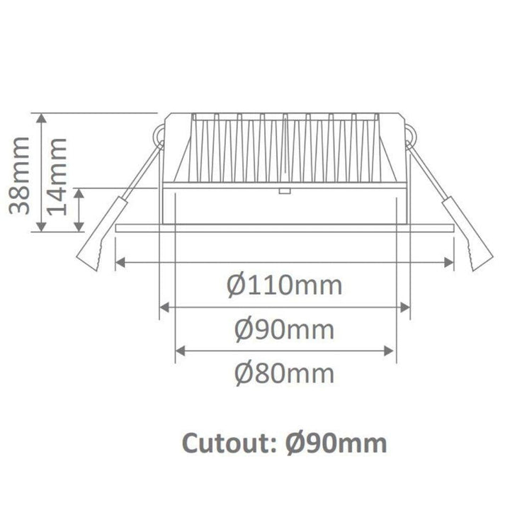 Domus DECO-13 - 13W LED Tri-Colour Dimmable Square Deep Face Downlight IP44-Domus Lighting-Ozlighting.com.au