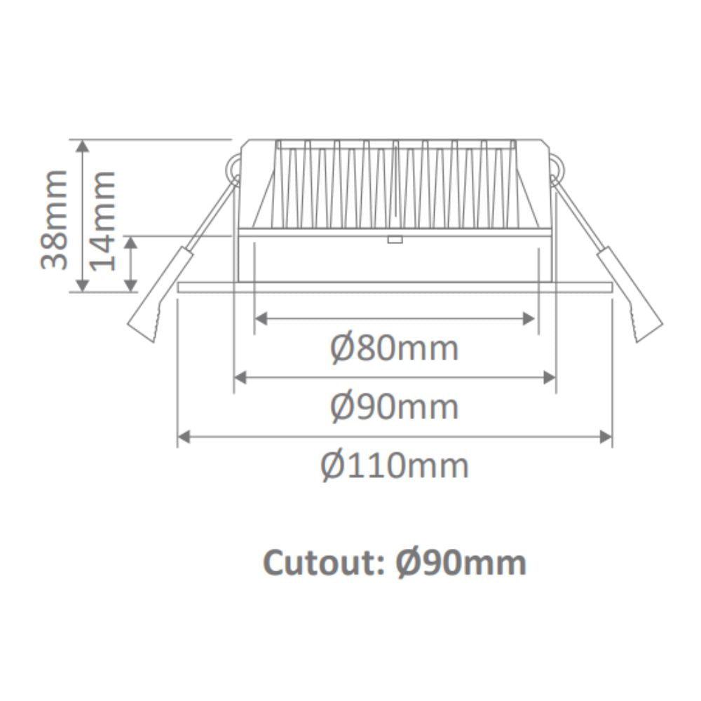 Domus DECO-13-DALI - DALI Dimmable 13W LED Round/Square Deep Face Downlight IP44-Domus Lighting-Ozlighting.com.au