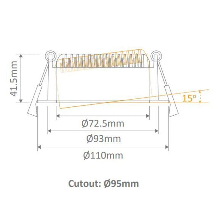 Domus DECO-13-TILT - 13W LED Tri-Colour Dimmable Round Tilt Adjustable Downlight IP44-Domus Lighting-Ozlighting.com.au