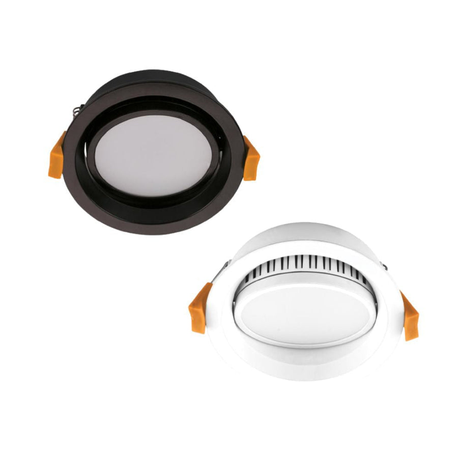 Domus DECO-13-TILT-DALI - DALI Dimmable 13W LED Tri-Colour Round Tilt Adjustable Downlight IP44-Domus Lighting-Ozlighting.com.au