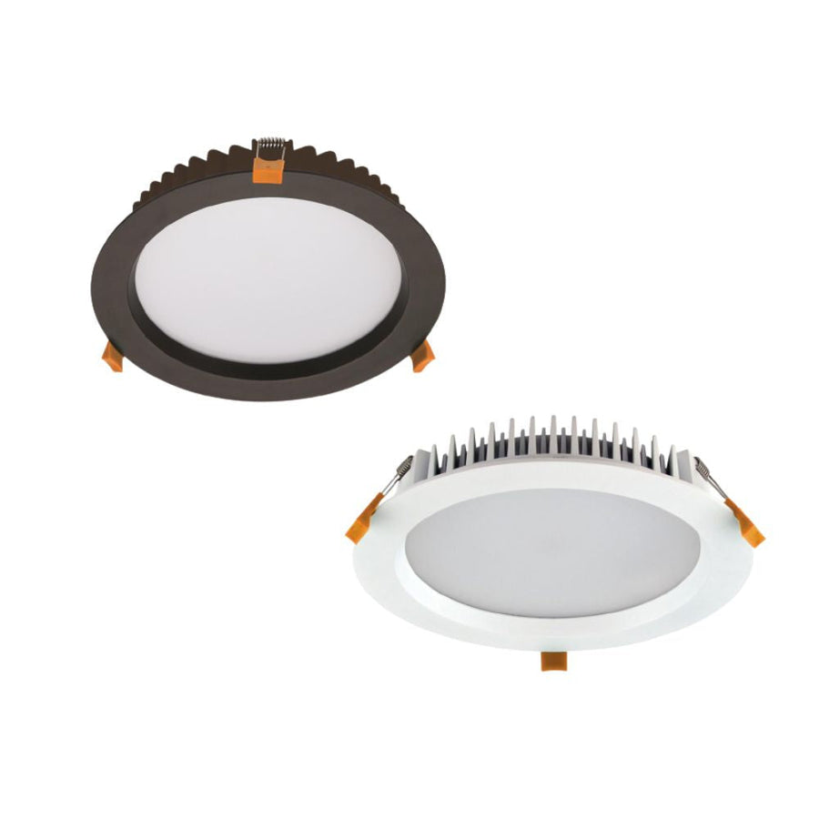 Domus DECO-28-DALI - DALI Dimmable 28W LED Tri-Colour Round Deep Face Downlight IP44-Domus Lighting-Ozlighting.com.au