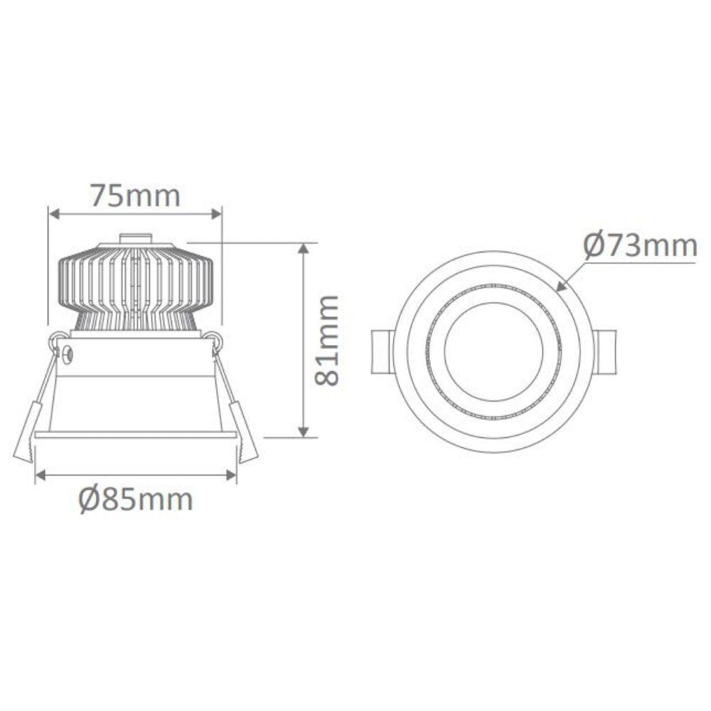 Domus DEEP-10-TRIO - 10W LED Tri-Colour Dimmable Deepset Tiltable Downlight-Domus Lighting-Ozlighting.com.au