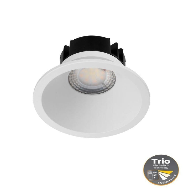 Domus DEEP-9 - 9W LED Tri-Colour Dimmable Fixed Deep Face Downlight IP54-Domus Lighting-Ozlighting.com.au