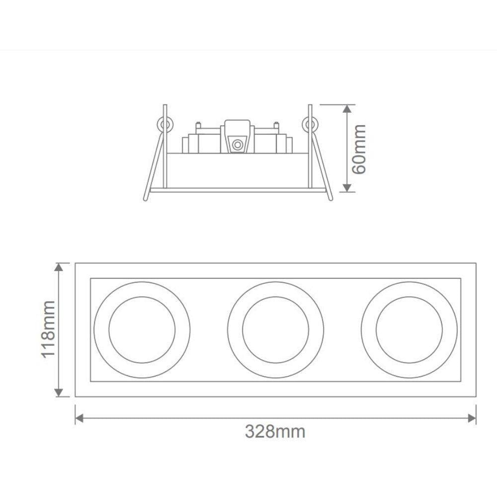 Domus DSL-101/3B - 3 Light Slotter Downlight Frame-Domus Lighting-Ozlighting.com.au