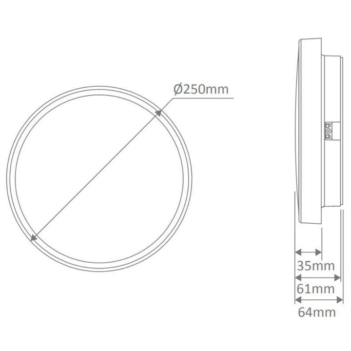 Domus EASY - 10W/18W/25W LED Tri-Colour Dimmable Round 250/300/400mm Ceiling Light IP54-Domus Lighting-Ozlighting.com.au