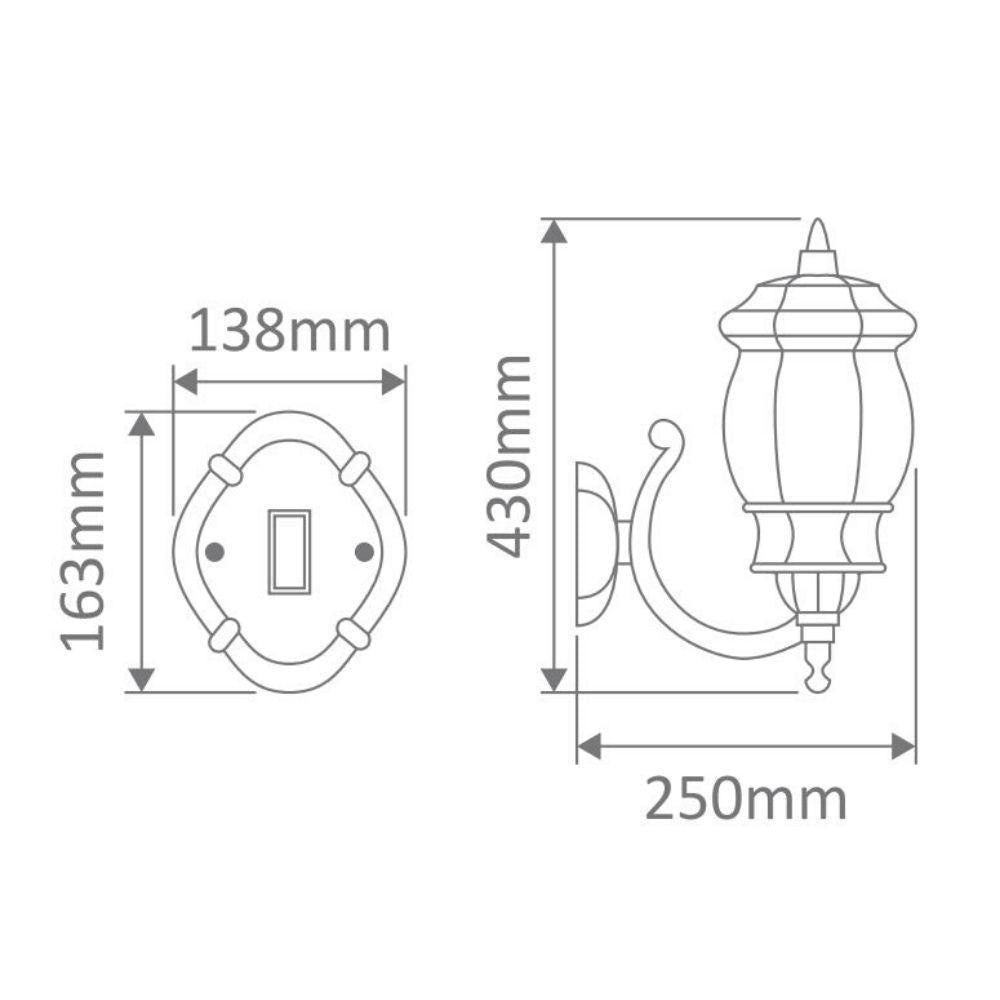 Domus GT-1031 Vienna - Curved Arm Upward Wall Light-Domus Lighting-Ozlighting.com.au