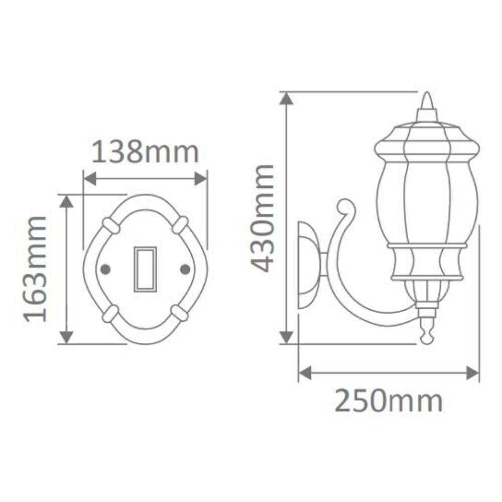 Domus GT-1032 Vienna - Curved Arm Downward Wall Light-Domus Lighting-Ozlighting.com.au