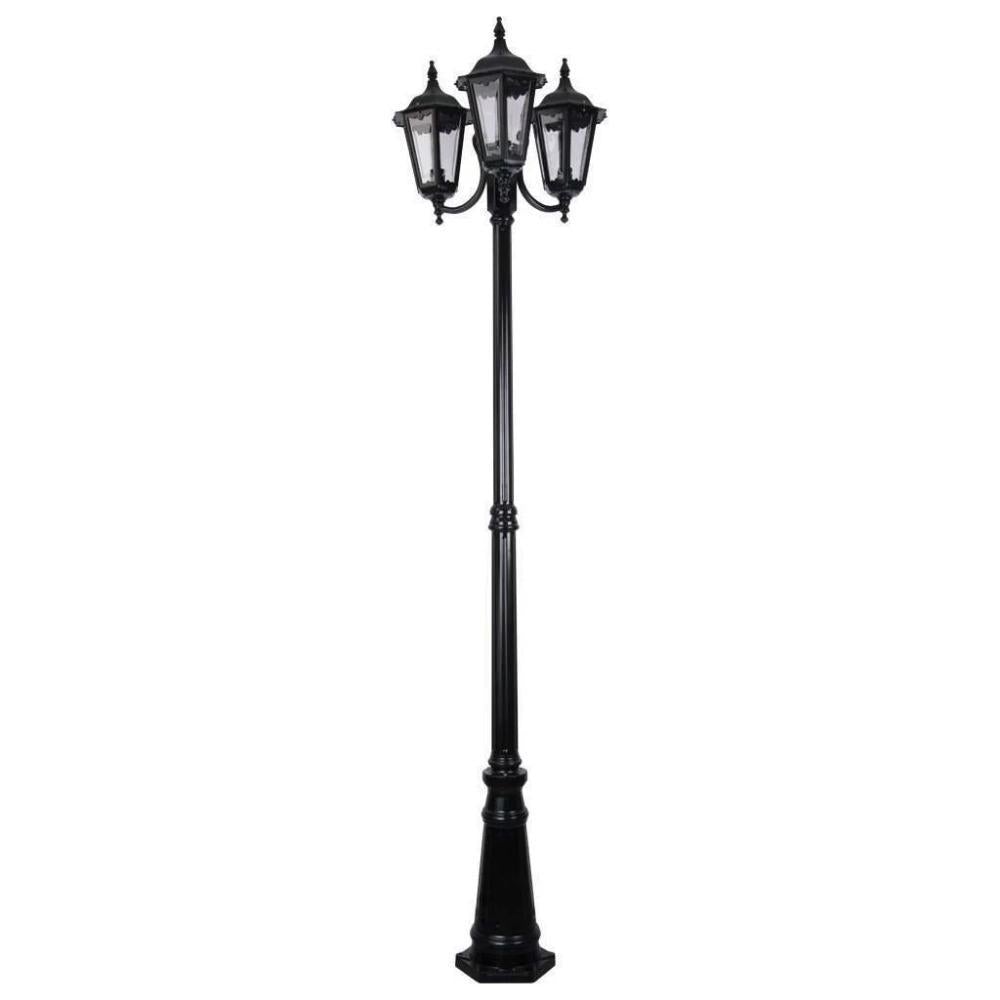 Domus GT-1078 Chester - Triple Head Curved Arm Tall Post Light-Domus Lighting-Ozlighting.com.au