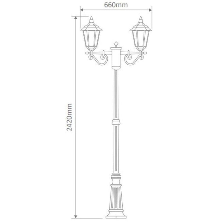 Domus GT-140 Chester - Twin Head Tall Post Light-Domus Lighting-Ozlighting.com.au